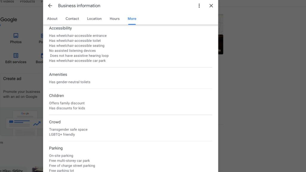 gbp attribute of company location