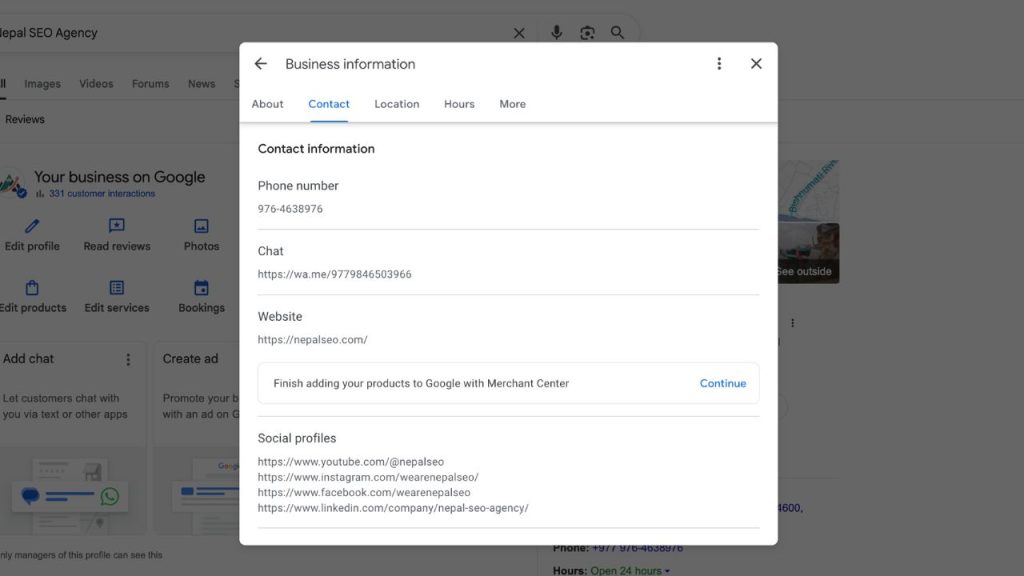gbp social, contact options